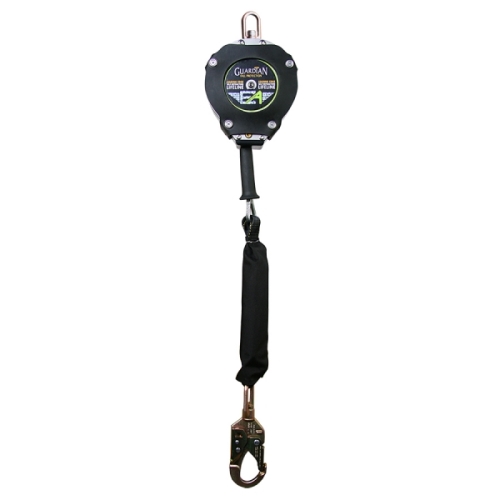 product GUARDIAN FALL PROTECTION 10922 Halo SRL-LE Self-Retracting Lifeline With Swivel Top, Indicating Snap Hook, Boot Cover and Carabiner, 130 to 420 lb Load Capacity, 25 ft L, Specifications Met: ANSI Z359.14-2014, ANSI A10.32-12