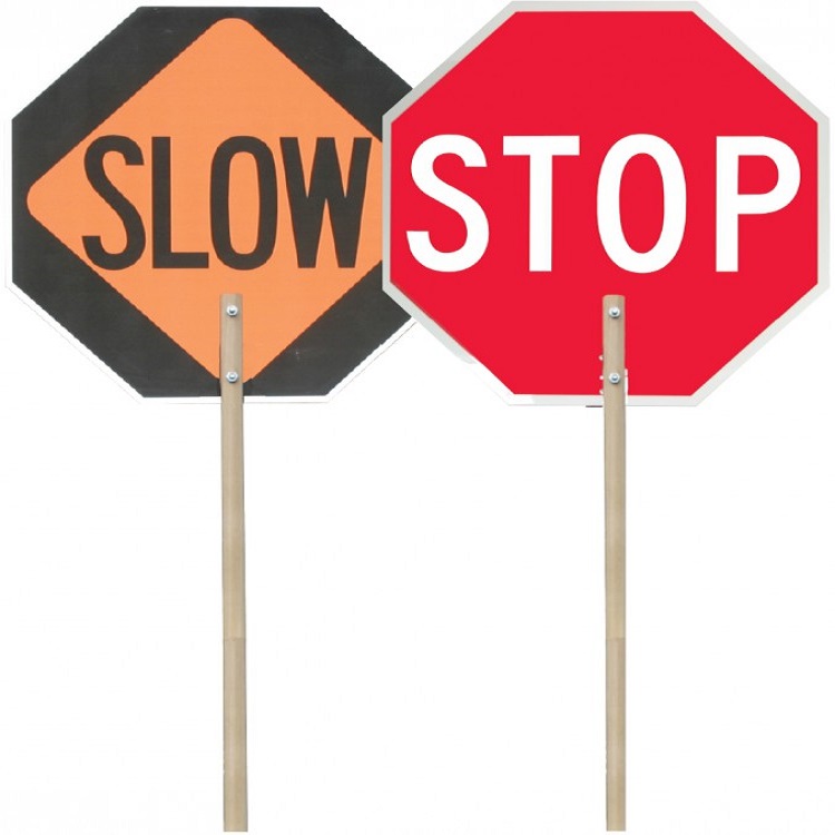 product Accuform® FRR012 Traffic Sign, Text, Aluminum, Post Mount, 18 in H x 18 in W, White on Red