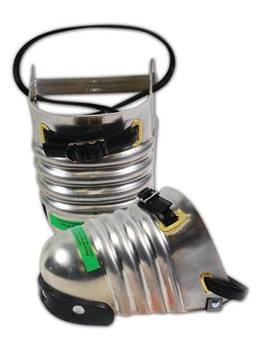 product Ellwood Safety 401-5.5 Combination Foot-Shin Guard With Side Shield, Rubber Toe Clip, Large, Men's, Aluminum Alloy, Silver