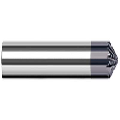 product Harvey Tool 18545-C3 Type II Imperial Chamfer Cutter, 1/4 in Dia Cutter Head, 45 deg Included, 2-1/2 in OAL, Solid Carbide, AlTiN Coated