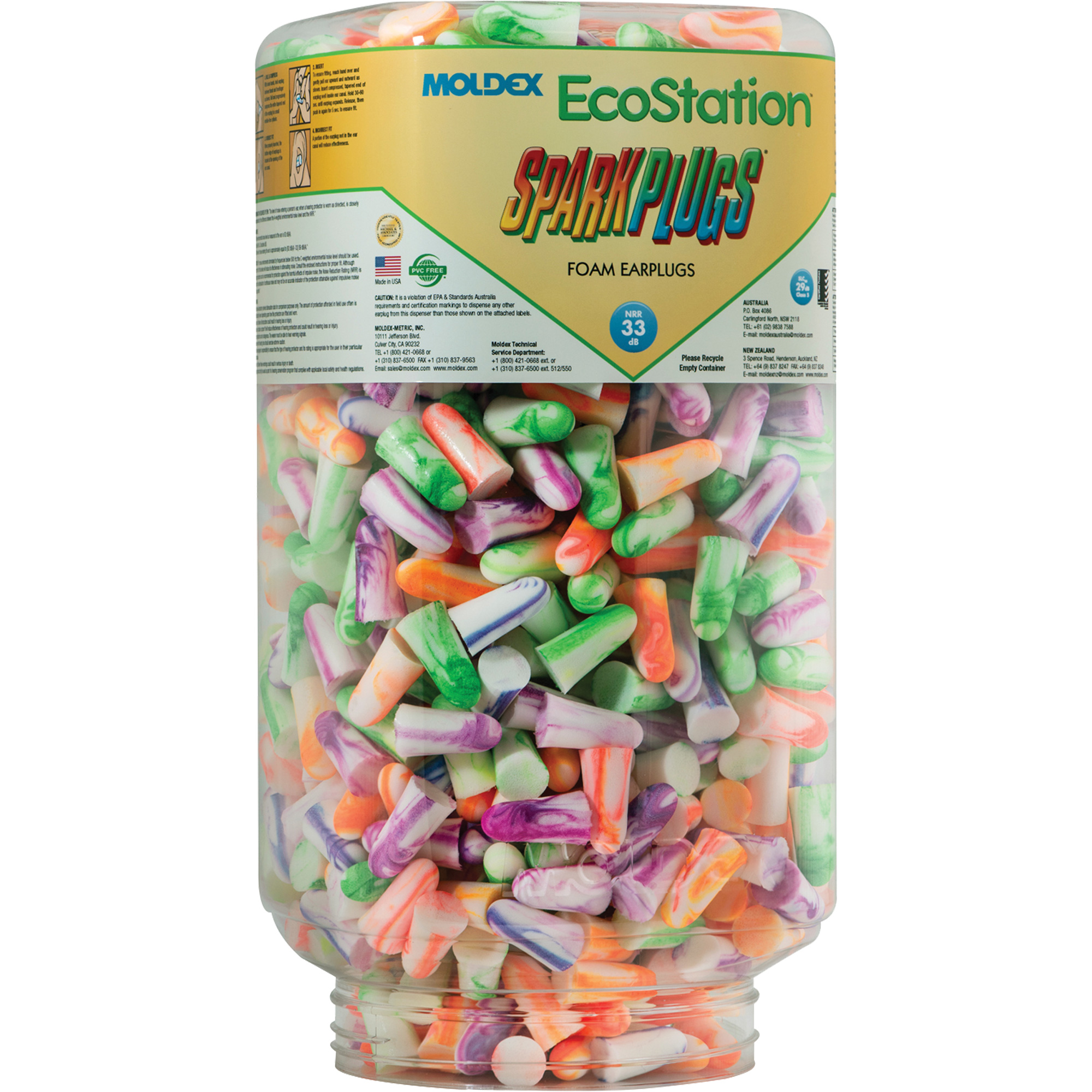 product Moldex® 6703 EcoStation™ SparkPlugs® 33 dB Earplug Dispenser Starter Kit, Disposable, 500 Pairs Capacity, Foam Plug