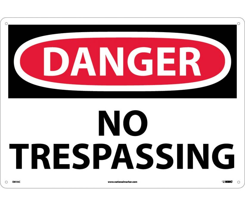 product Accuform&reg; MCHL235VA Safety Sign, DANGER, Text, Aluminum, Through Hole Mount, 10 in H x 14 in W, English
