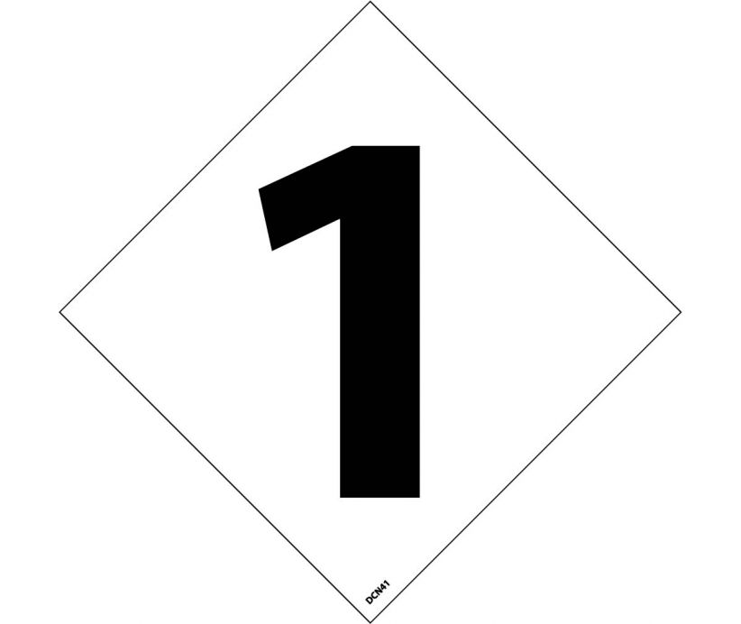 product NMC&trade; DCN Series DCN40 NFPA Hazardous Material Number Label, Waterproof, 0 Character, 4 in WD X 4 in HT Character, Black Character, White Background, Pressure Sensitive Vinyl