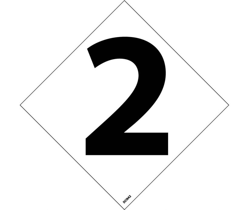 product NMC&trade; DCN Series DCN41 NFPA Hazardous Material Number Label, Waterproof, 1 Character, 4 in WD X 4 in HT Character, Black Character, White Background, Pressure Sensitive Vinyl