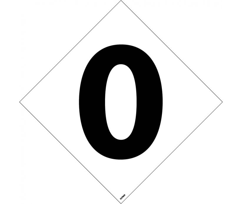 product NMC&trade; DCN Series DCN44 NFPA Hazardous Material Number Label, Waterproof, 4 Character, 4 in WD X 4 in HT Character, Black Character, White Background, Pressure Sensitive Vinyl