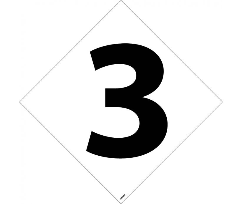 product NMC&trade; DCN Series DCN60 NFPA Hazardous Material Number Label, Waterproof, 0 Character, 6 in WD X 6 in HT Character, Black Character, White Background, Pressure Sensitive Vinyl
