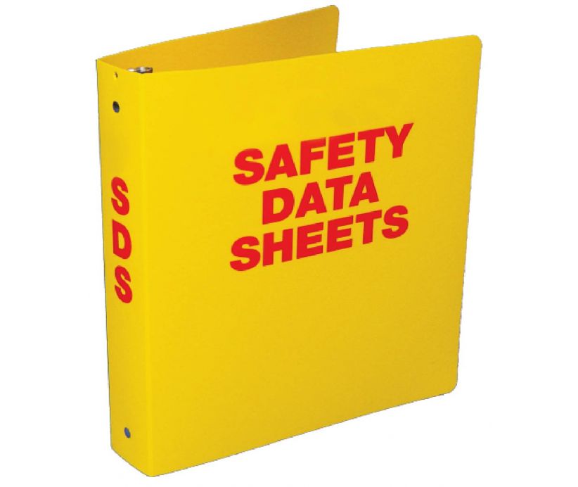 product Accuform&reg; SBZRS642 3-Ring Bilingual SDS Binder, SAFETY DATA SHEETS/HOJAS DE DATOS DE SEGURIDAD Legend, English/Spanish, 2-1/2 in Ring