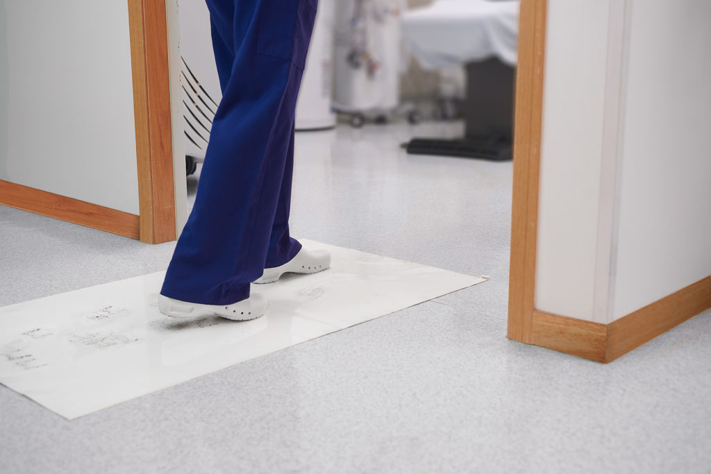 product Purus PM243664B Biohybrid™ PM243664 Series Cleanroom Tacky Mat, Regular Tack, Blue, 24 in WD X 36 in LG X 1.4 mil THK, LDPE Blend, 60 Sheets