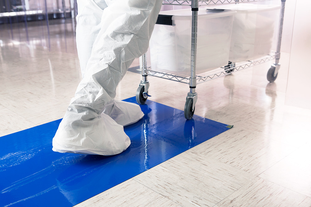product Purus PS264564W Biohybrid™ PS264564 Series Cleanroom Tacky Mat, Regular Tack, White, 26 in WD X 45 in LG X 1.8 mil THK, LDPE Blend, 60 Sheets