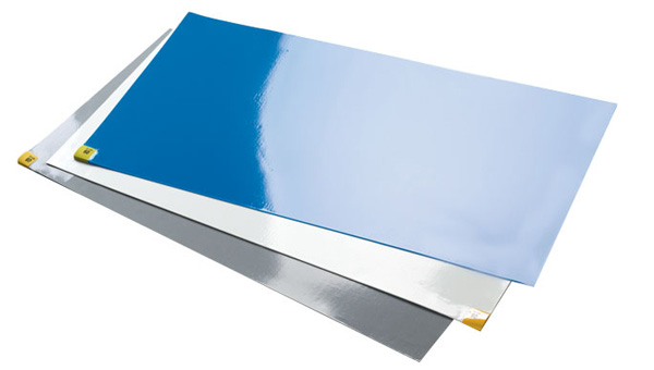 product Purus PM243664B Biohybrid™ PM243664 Series Cleanroom Tacky Mat, Regular Tack, Blue, 24 in WD X 36 in LG X 1.4 mil THK, LDPE Blend, 60 Sheets
