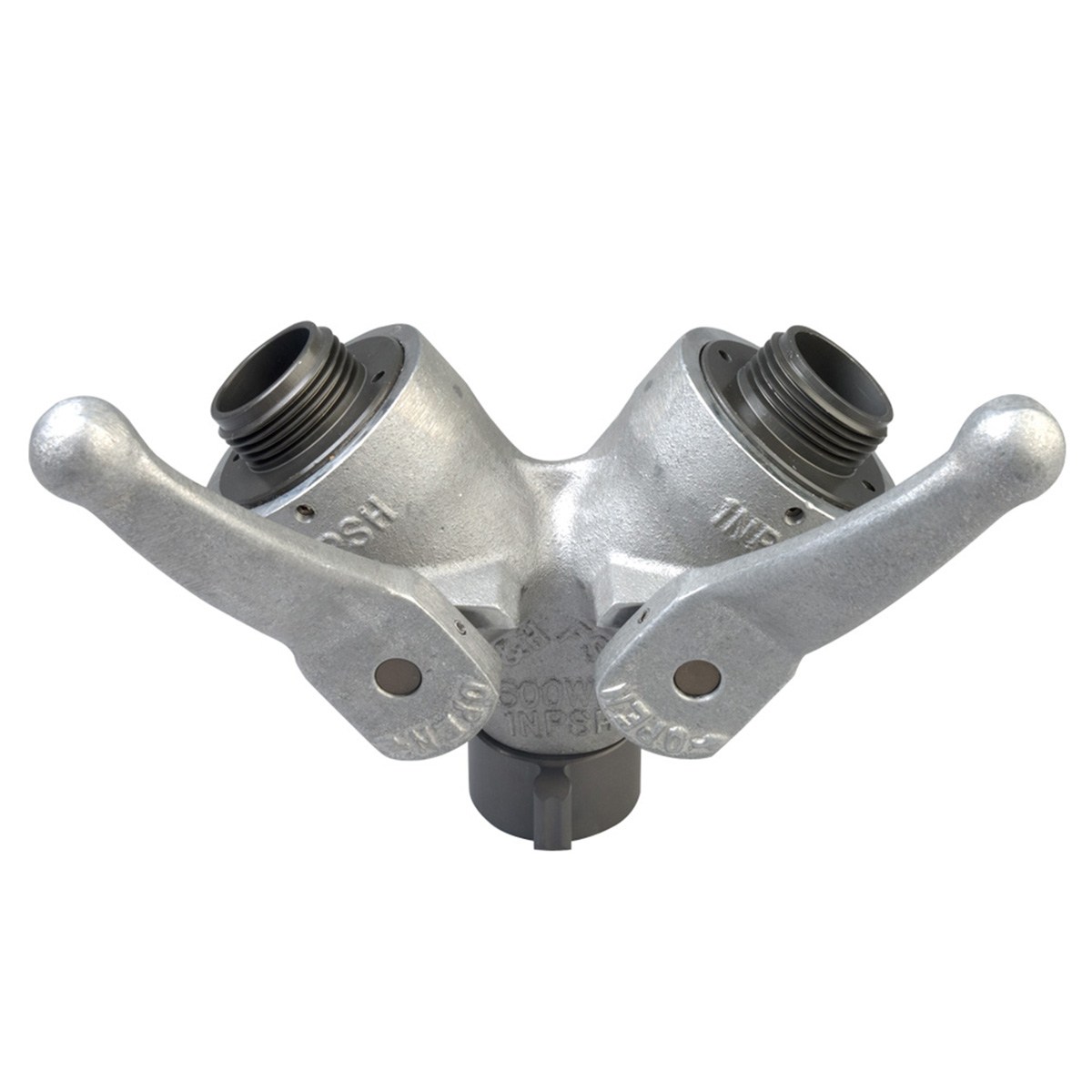 product S and H Fire Products WV-15NH-15NH Gated Wye Valve, 1.5 in FNST X 1.5 in MNST, 600 psi, Powder Coated/Corrosive Resistant Aluminum