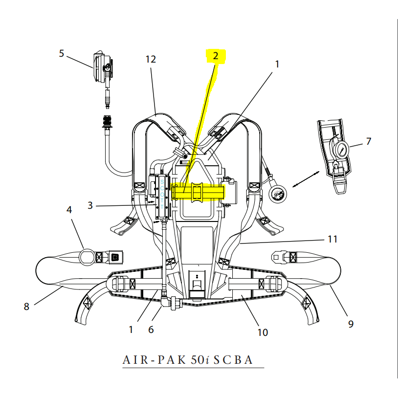 product MSA FireHawk® 10031102 Speed-On Harness Assembly, For Use With Nightfighter™ Heads-Up Display Systems, NIOSH 42 CFR Part 84, NIOSH CBRNNFPA 1981-2002, NFPA 1982-2002