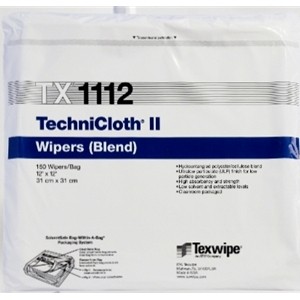 product Texwipe® TX1109 TechniCloth® II 9 X 9 in Cleanroom Wipe, Dry, 45/55 Polyester/Cellulose