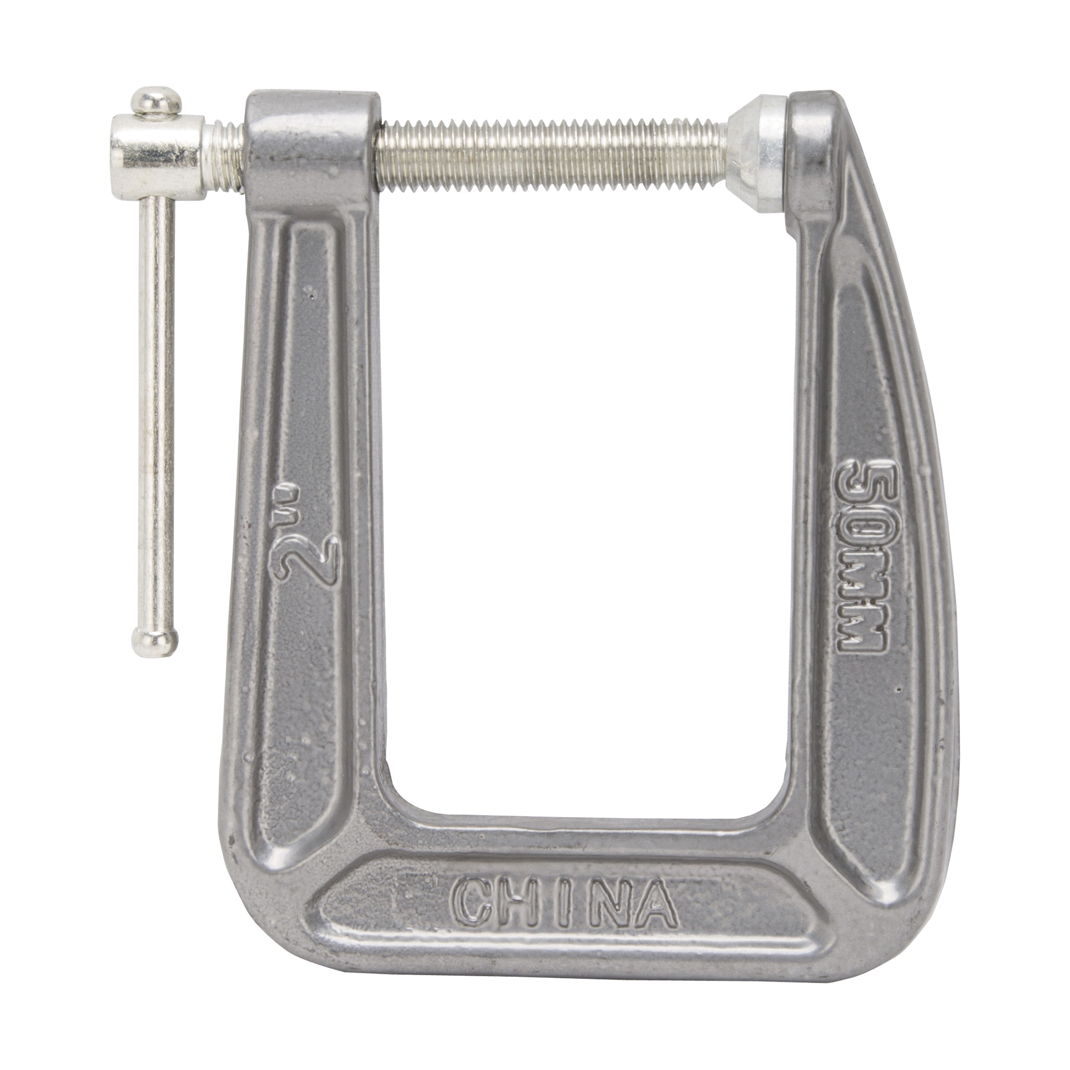38-123 C-Clamp, 2 in Max Opening Size, 3-1/5 in D Throat, Steel Body, Gray Body