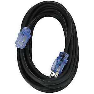 OREC732725 Cord, 14/3 AWG Cable, Lighted, 25 ft L, 15 A, 125 V, Black