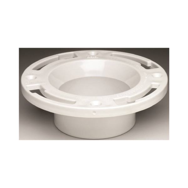 43507 Closet Flange, 3 in Connection, PVC, White, For: Most Toilets
