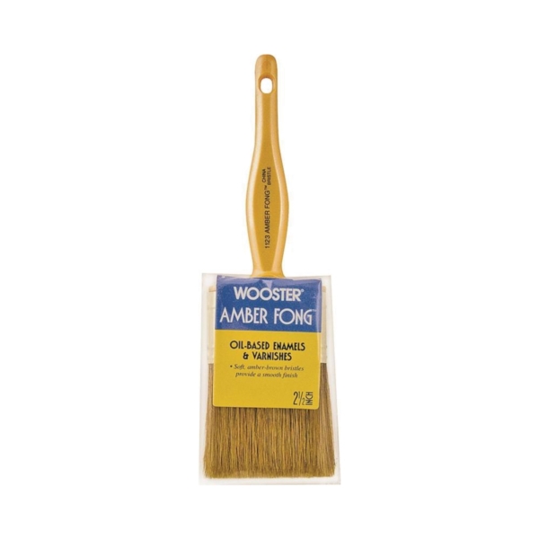 Wooster 1123-2-1/2 Paint Brush, 2-1/2 in W, 2-7/16 in L Bristle, China Bristle, Beaver Tail Handle