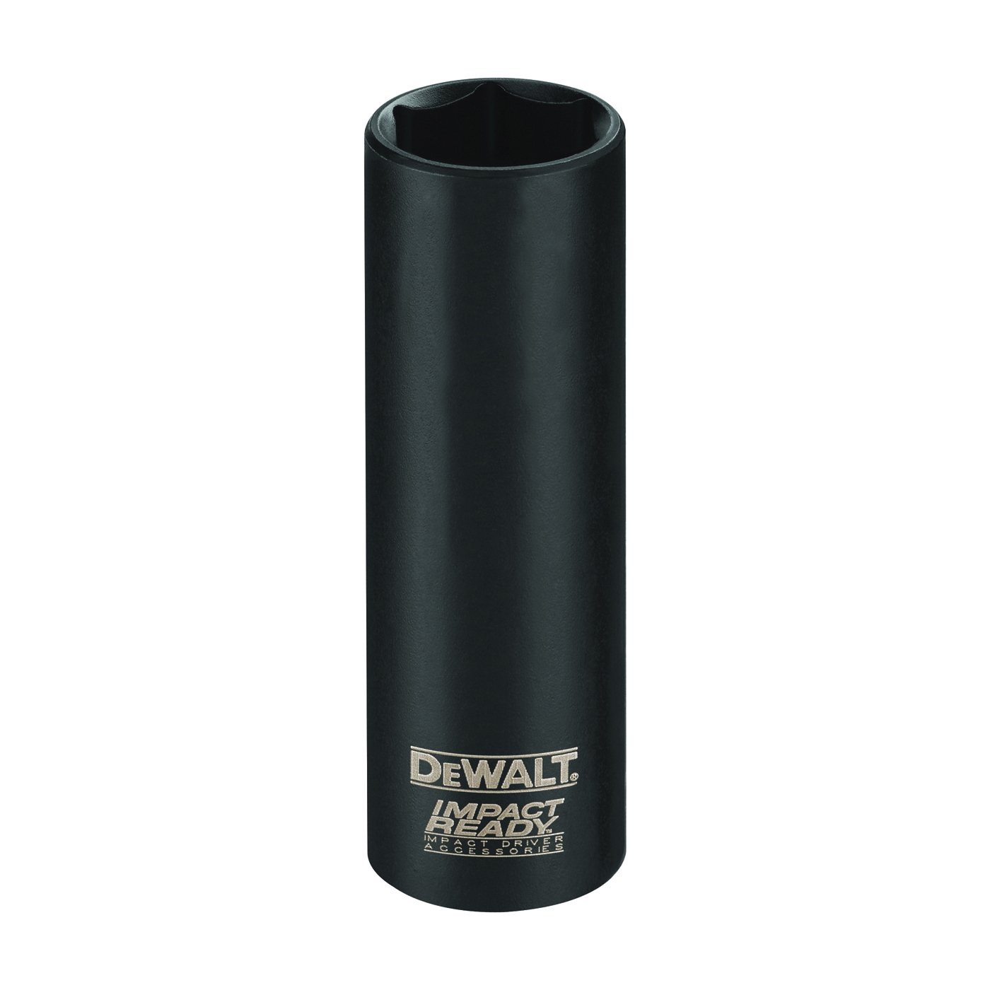 IMPACT READY DW2285 Impact Socket, 7/16 in Socket, 3/8 in Drive, Square Drive, 6-Point, Steel, Black Oxide