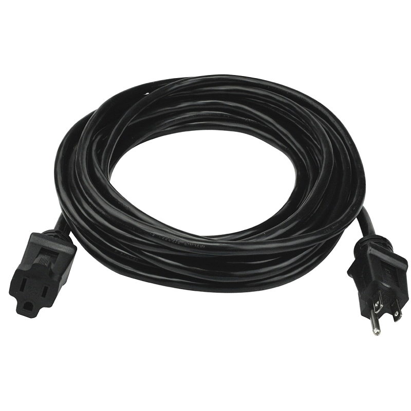 OR502625 Extension Cord, 16/3 AWG Cable, 258 ft L, 13 A, Black