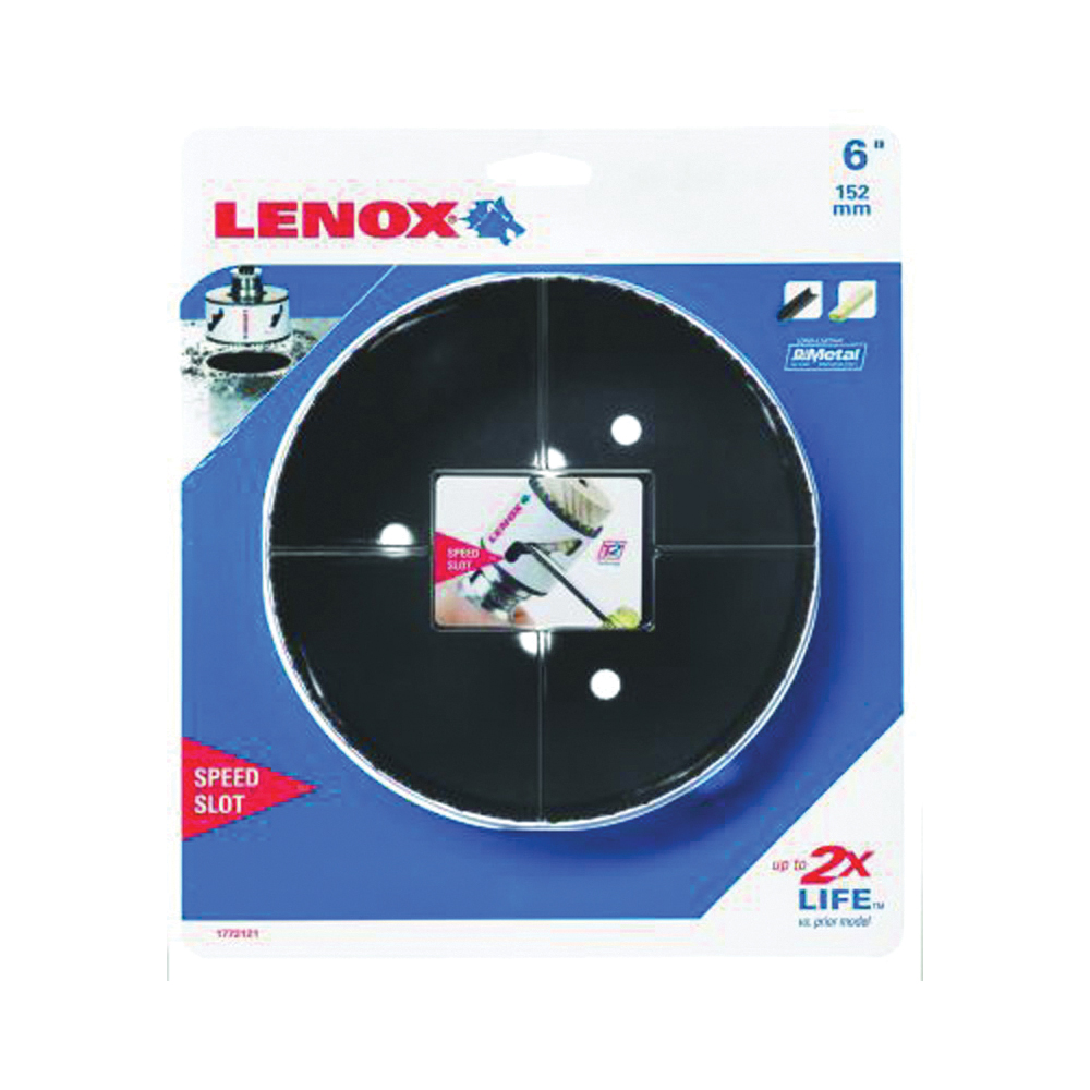 Speed Slot 2059707 Hole Saw, 6 in Dia, 1-5/8 in D Cutting, 4/6 TPI, HSS Cutting Edge