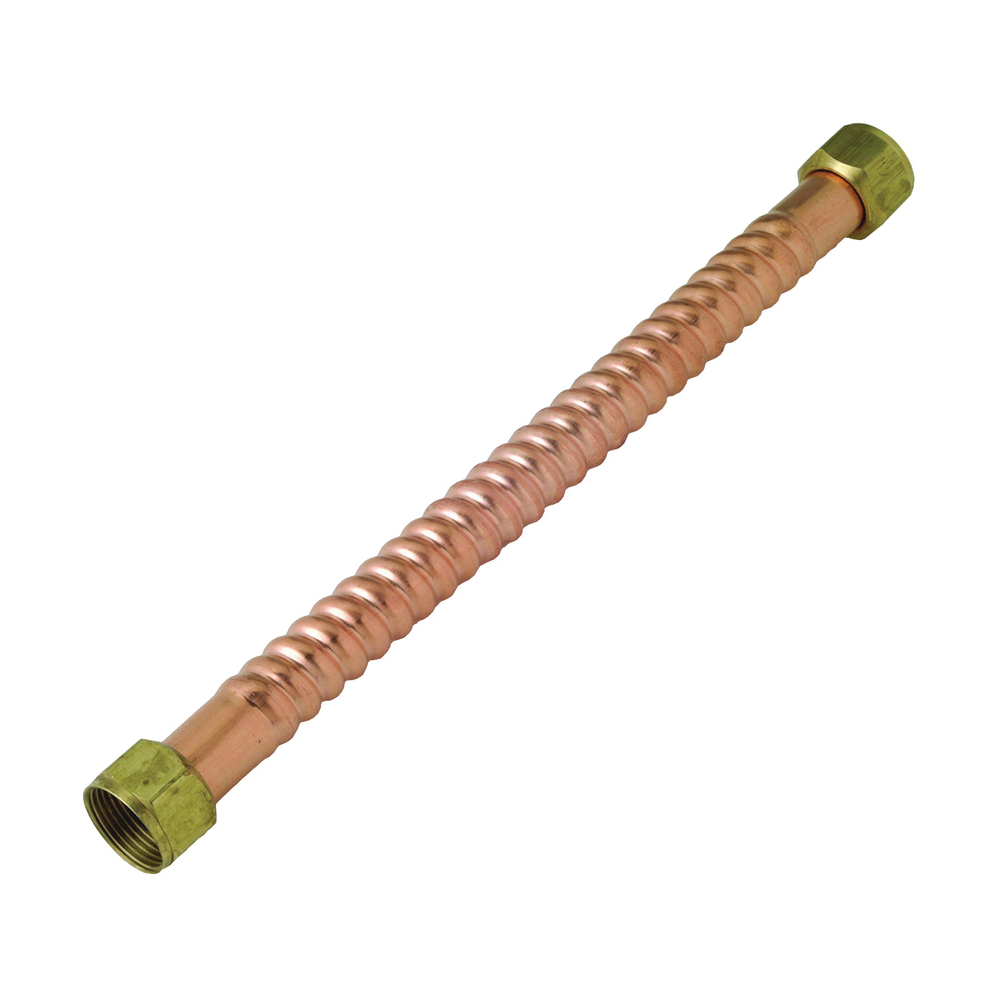 Copper-Flex Series WB00-18N Water Heater Connector, 3/4 in, FIP, Copper, 18 in L