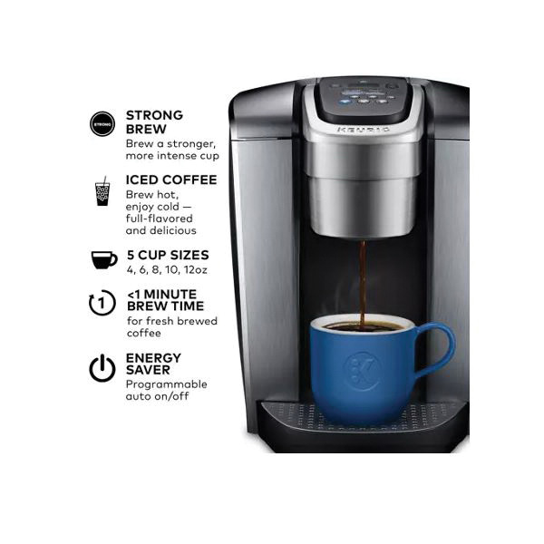 KEURIG 5000197492 Single Serve Coffee Maker, 75 oz Capacity, 110 W, Plastic, Silver - 2