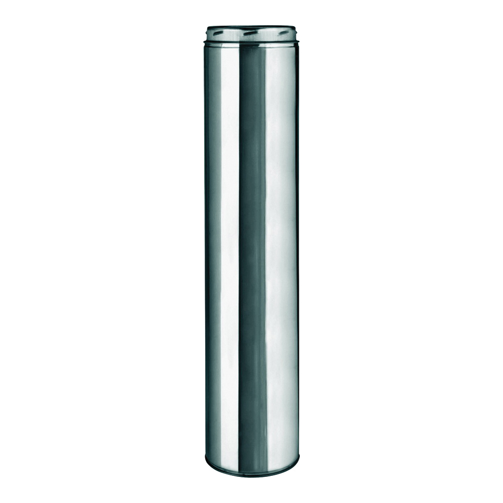 206148 Chimney Pipe, 8 in OD, 48 in L, Stainless Steel