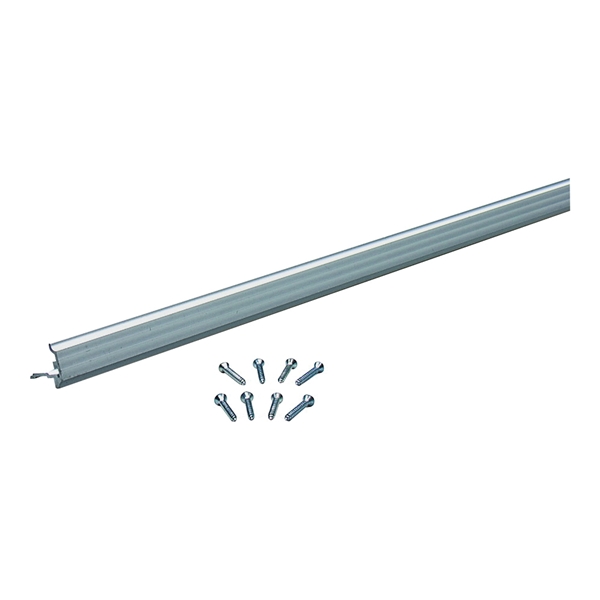 M-D 25722 Astragal Weatherstrip with Vinyl Insert, 3/4 in W, 7/8 in Thick, 84 in L, Satin Nickel