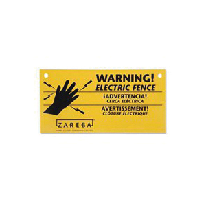 WS3 Electric Fencing Warning Sign, Black Legend, Yellow Background, Polypropylene, 8 in L, 4 in W