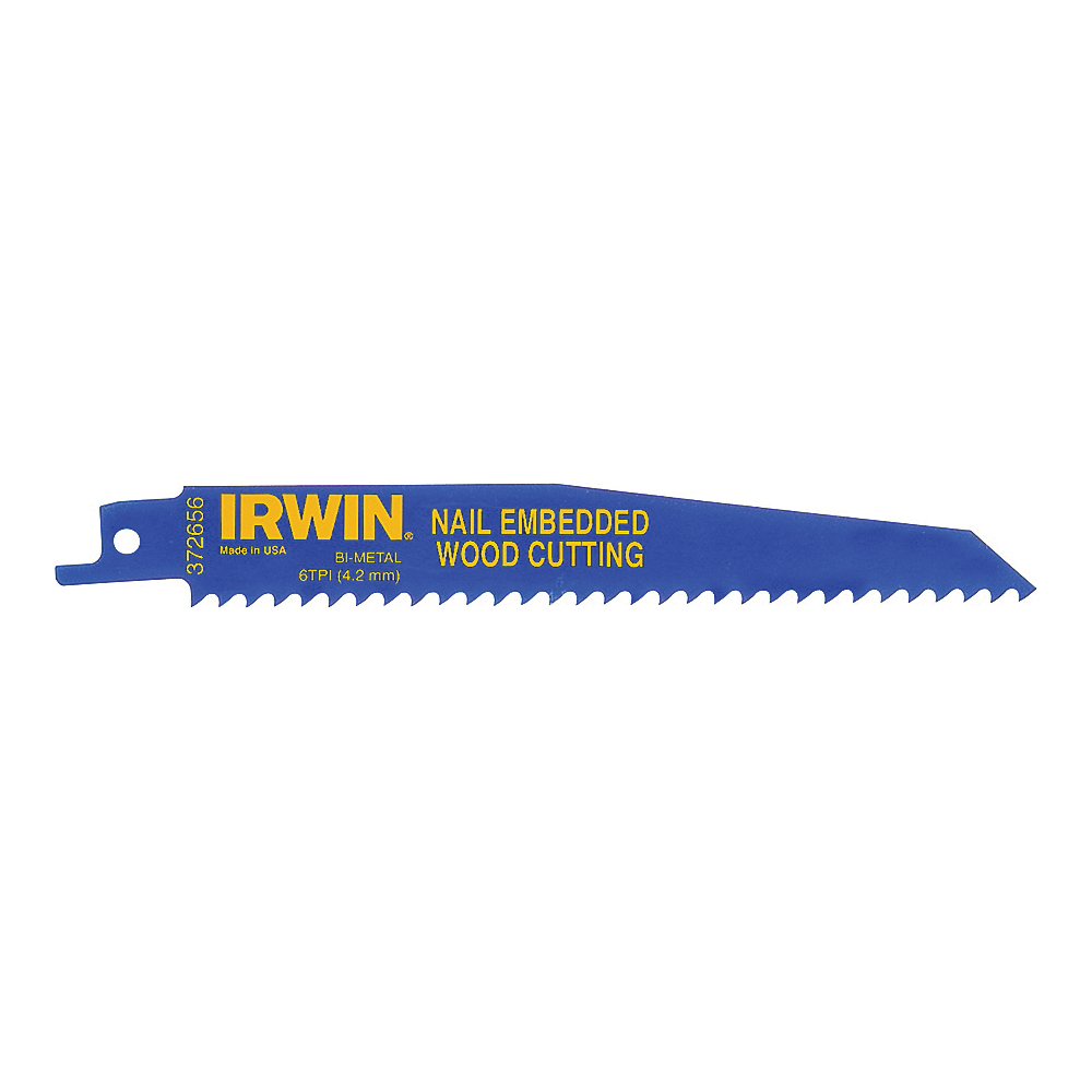 372656B Reciprocating Saw Blade, 3/4 in W, 6 in L, 6 TPI, Cobalt/Steel Cutting Edge