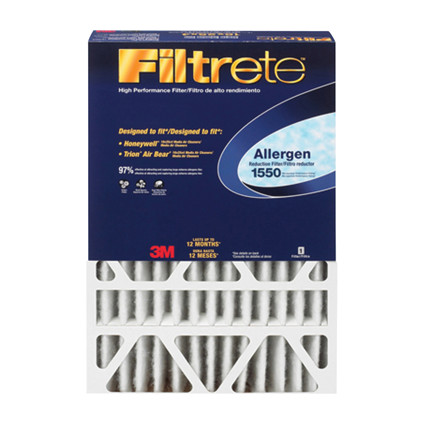 DP03DC-4 Electrostatic Air Filter, 25 in L, 20 in W, 97 % Filter Efficiency, Microfiber Filter Media