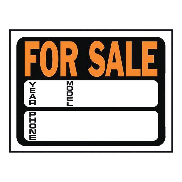 Hy-Glo Series 3031 Identification Sign, For Sale, Fluorescent Orange Legend, Plastic