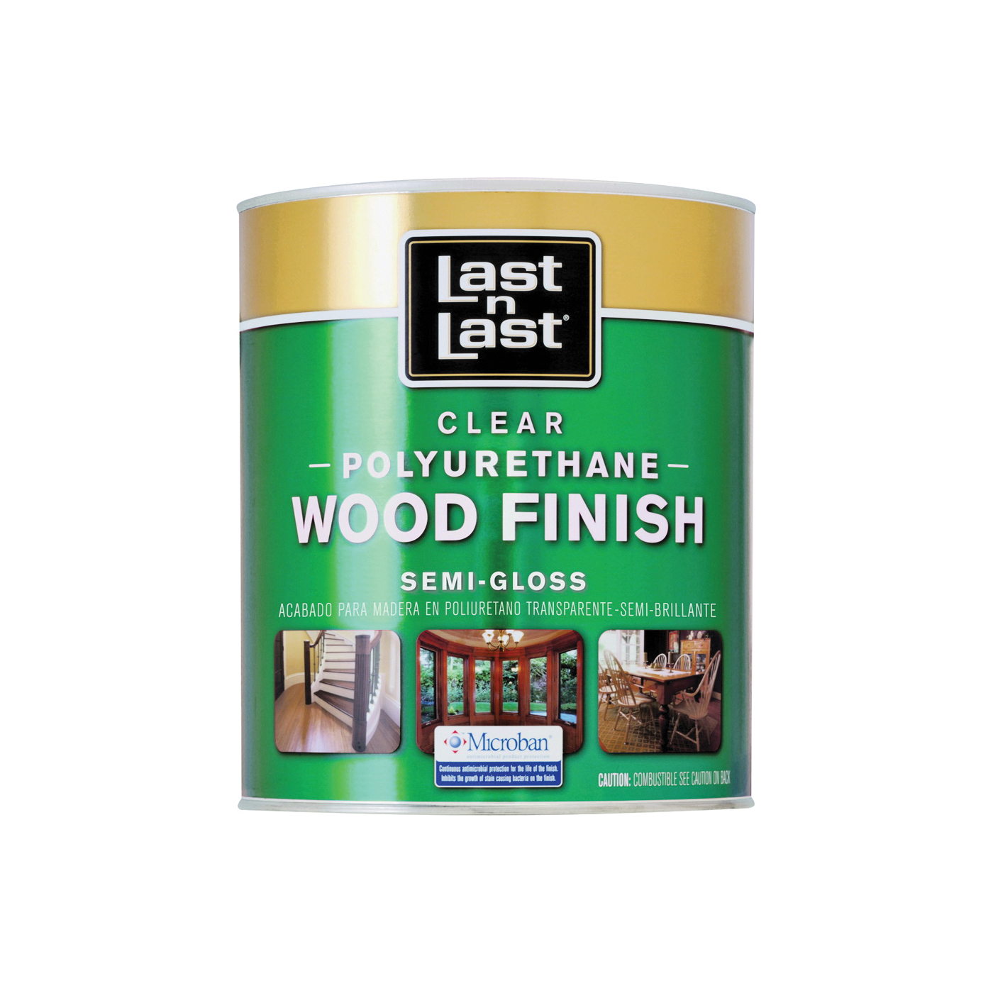53204 Polyurethane Wood Finish, Semi-Gloss, Liquid, Clear, 1 qt, Can