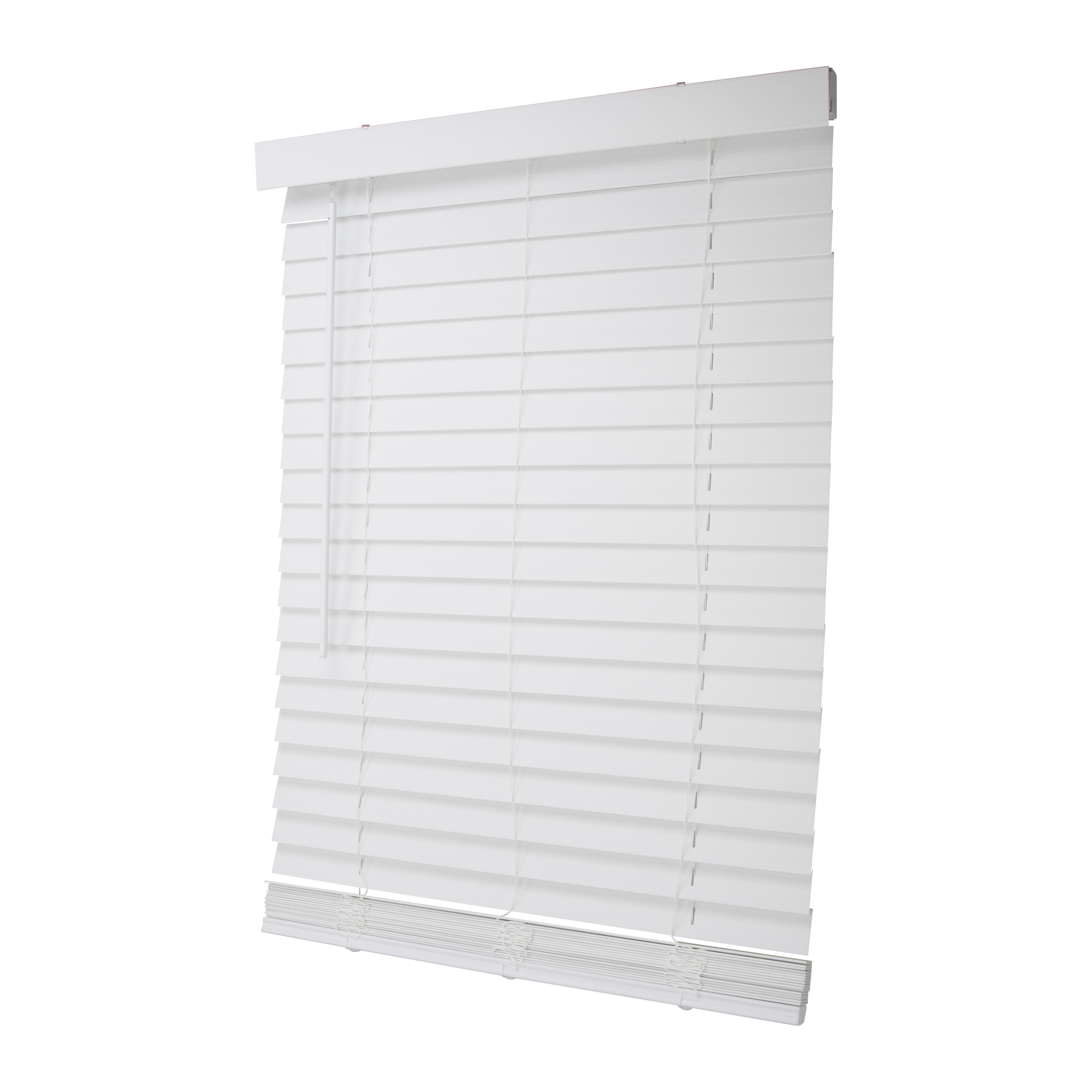 FWMB-9 Blind, 64 in L, 27 in W, Faux Wood, White