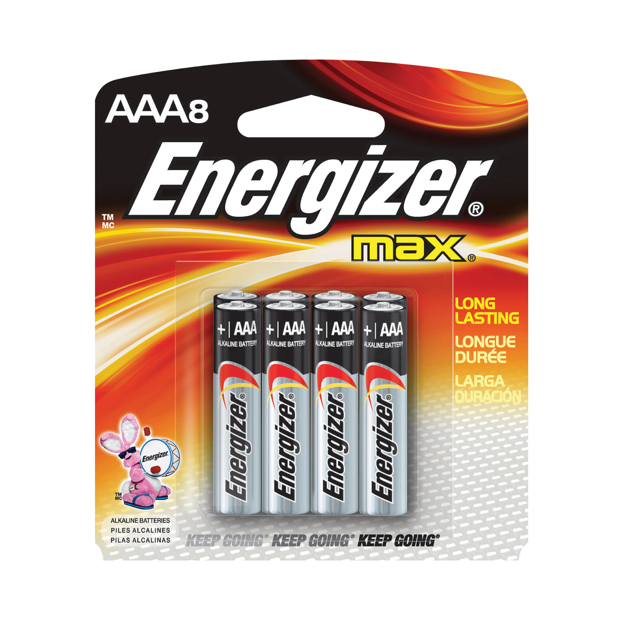 E92MP-8 Battery, 1.5 V Battery, 1250 mAh, AAA Battery, Alkaline, Manganese Dioxide, Zinc