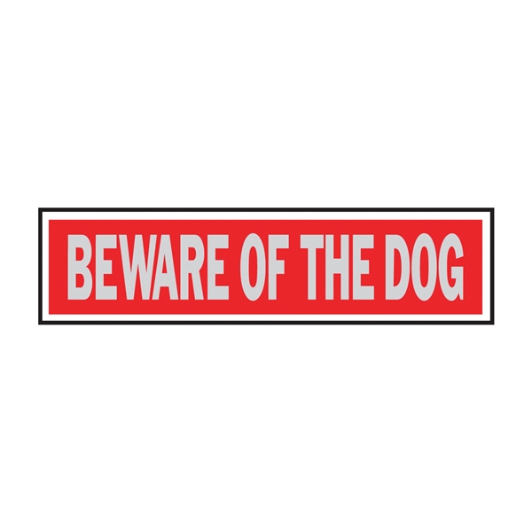 Hy-Ko 441 Princess Sign, Rectangular, BEWARE OF THE DOG, Silver Legend, Red Background, Aluminum