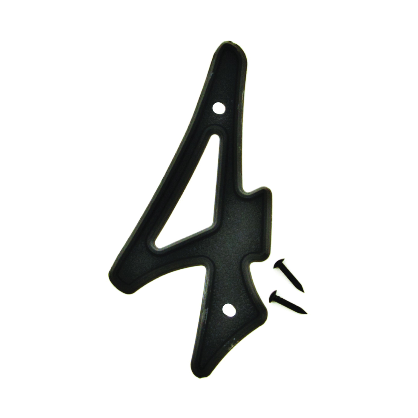 HY-KO PN-29/4 House Number, Character: 4, 4 in H Character, Black Character, Plastic - 1