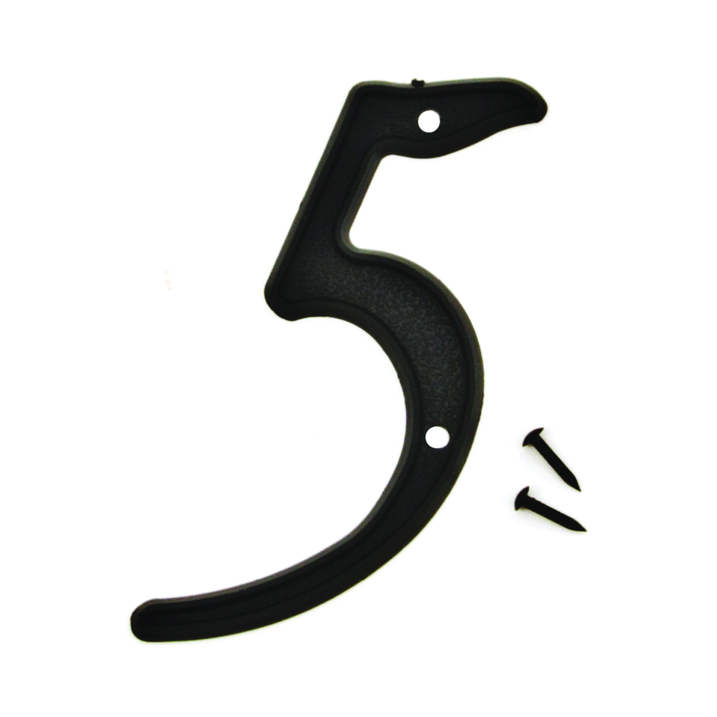 PN-29/5 House Number, Character: 5, 4 in H Character, Black Character, Plastic