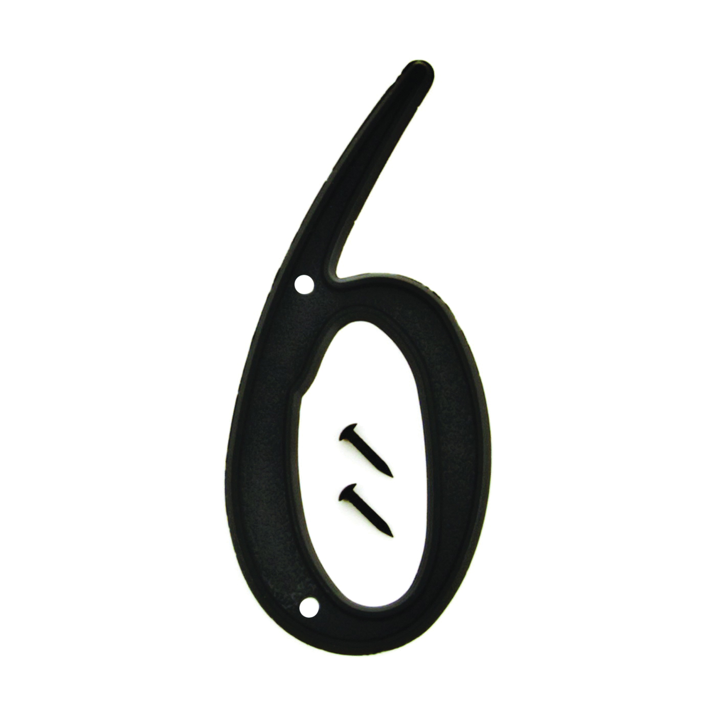 PN-29/6 House Number, Character: 6, 4 in H Character, Black Character, Plastic