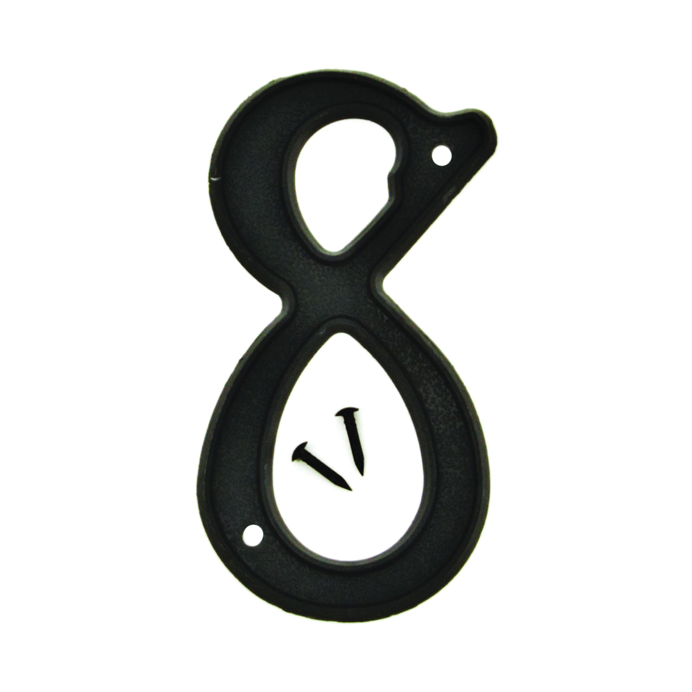 PN-29/8 House Number, Character: 8, 4 in H Character, Black Character, Plastic