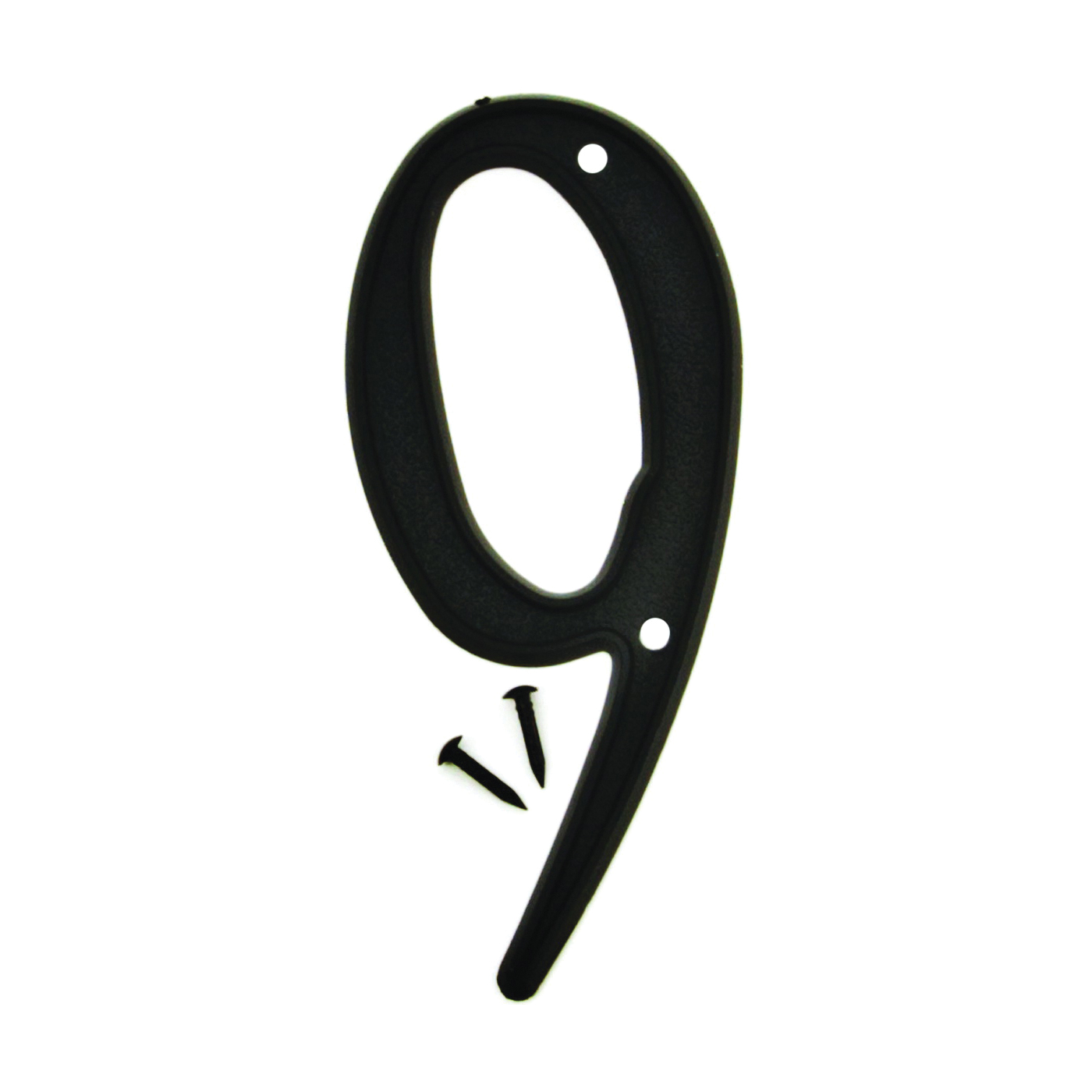 PN-29/9 House Number, Character: 9, 4 in H Character, Black Character, Plastic