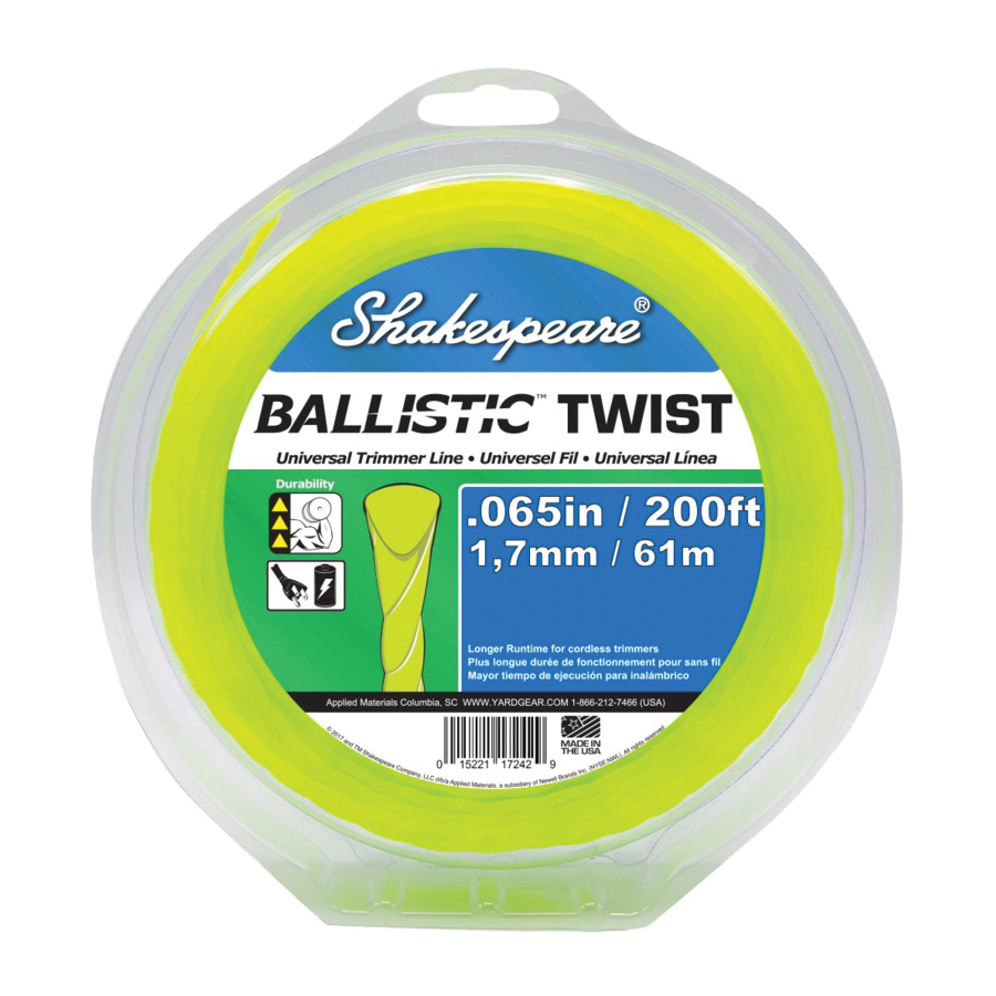 Ballistic 17242 Trimmer Twist Line, 0.065 in Dia, 200 ft L