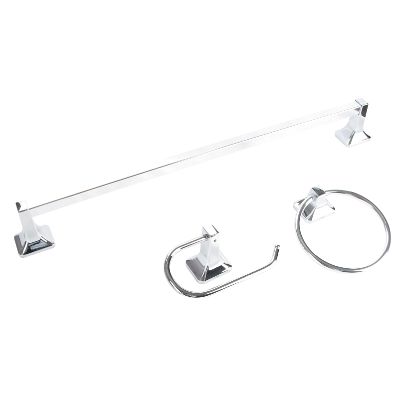 3603C Manhattan Bath Hardware Set, Aluminum/Steel/Zinc, Chrome, 3-Piece, For: Bathroom