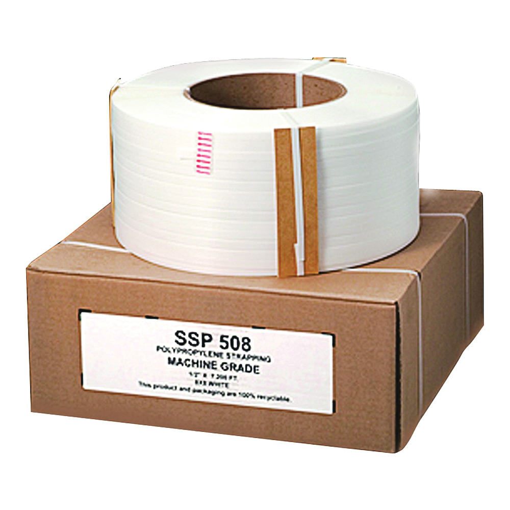 Nifty Wrapper SSP508HD Strapping Coil, 7200 ft L, 1/2 in W, 0.025 Thick Material, Polypropylene, White - 1