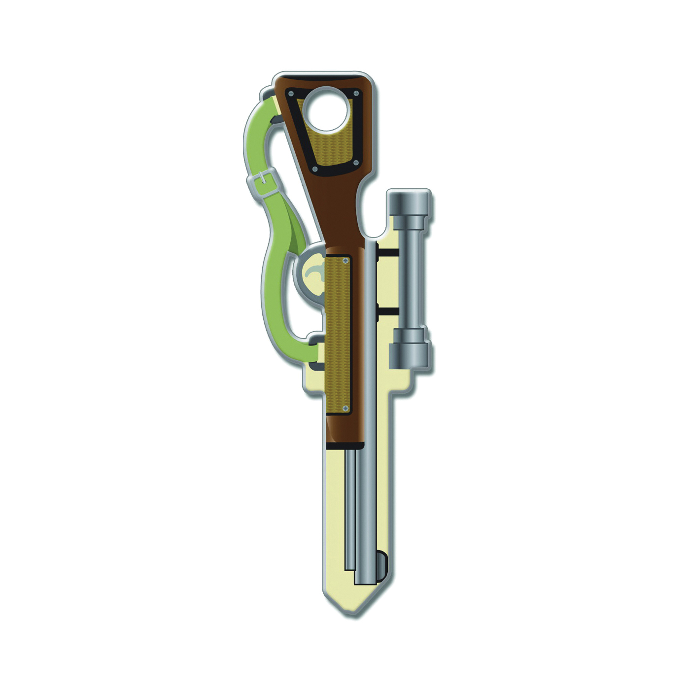 Lucky Line Key Shapes Series B118S Key Blank, Brass, Enamel, For: Schlage Locks - 1