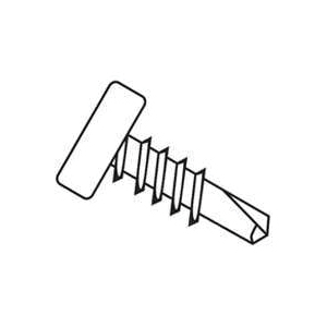 330008 Screw, #7 Thread, Coarse Thread, Pan Head, Phillips Drive, Self-Drilling, Sharp Point, Zinc, Silver