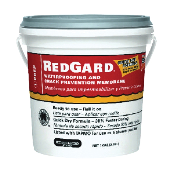 REDGARD LQWAF1-2 Waterproofing and Crack Prevention Membrane, Liquid, Red, 1 gal, Pail