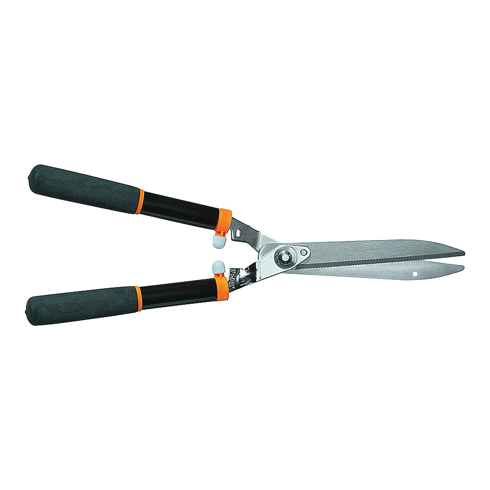391814-1001 Hedge Shear, Serrated Blade, 10 in L Blade, Carbon Steel Blade, Steel Handle, Non-Slip Grip Handle