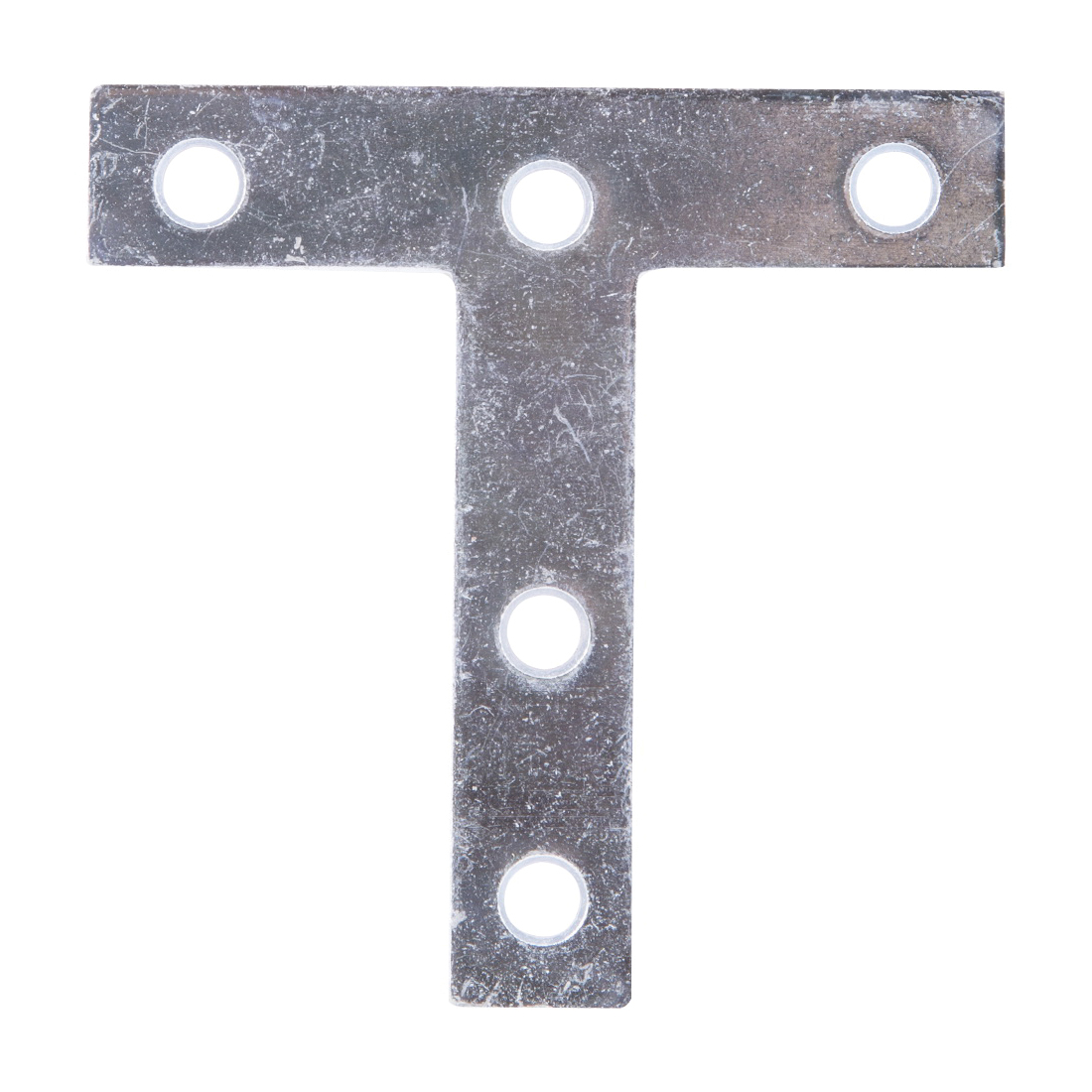 TP-Z03-C2PS T-Plate, 3 in L, 3 in W, 2 mm Thick, Steel, Zinc