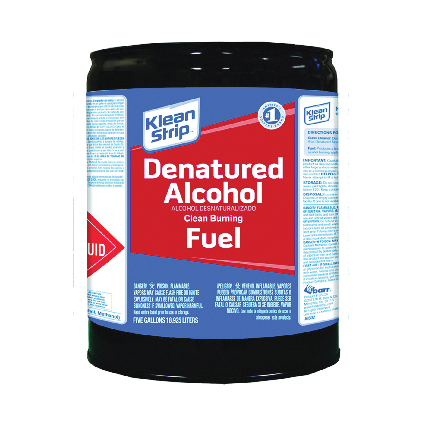 CSL26 Denatured Alcohol Fuel, Liquid, Alcohol, Water White, 5 gal, Can